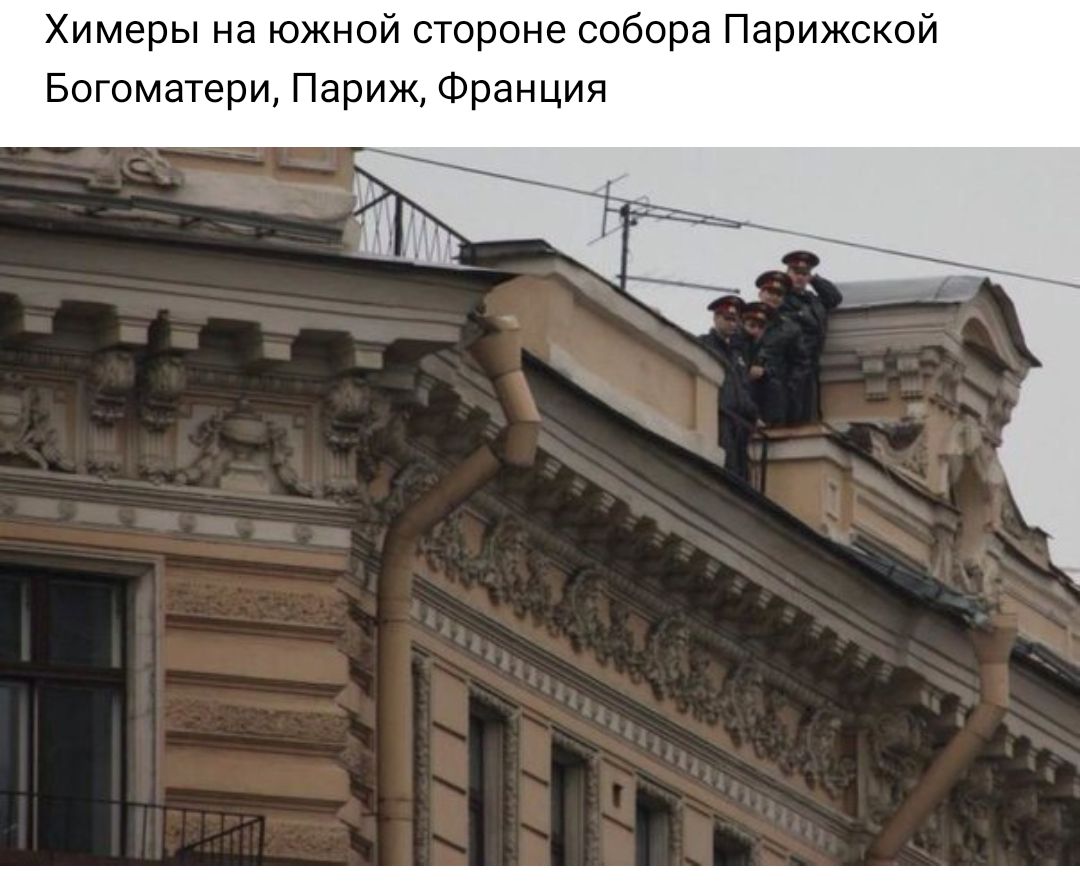 Химеры на южной стороне собора Парижской Богоматери Париж Франция