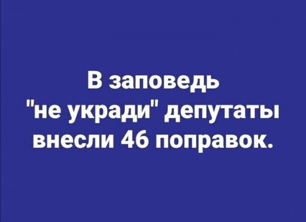 В заповедь не укради депутаты внесли 46 поправок