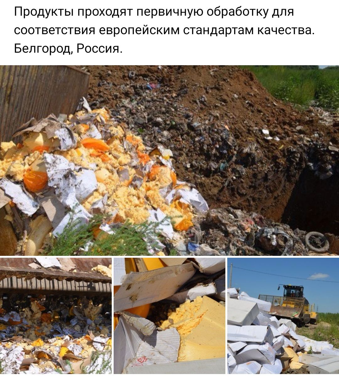 Продукты проходят первичную обработку для соответствия европейским стандартам качества Белгород Россия