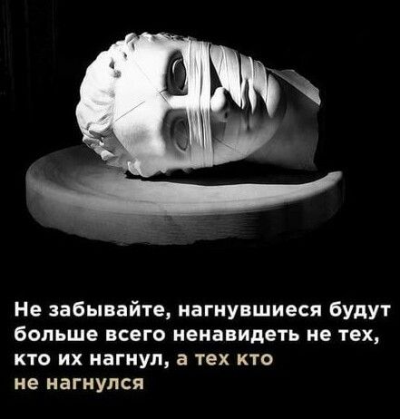 Не забывайте нагнувшиеся будут больше всего ненавидеть не тех кто их нагнул а тех кто не нагнулся