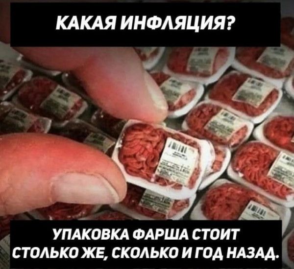 КАКАЯ ИНФЛЯЦИЯ УПАКОВКА ФАРША СТОИТ СТОЛЬКО ЖЕ СКОЛЬКО И Г ОА НАЗАД