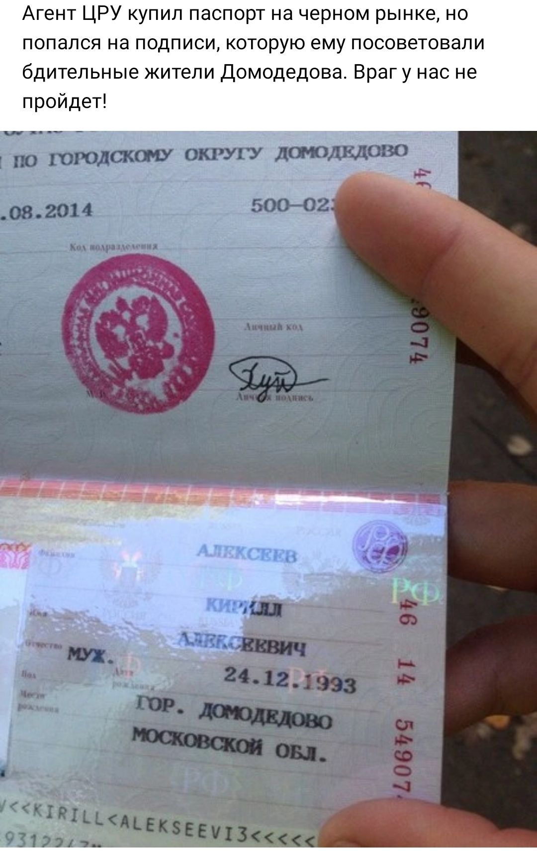 Паспорт Домодедово
