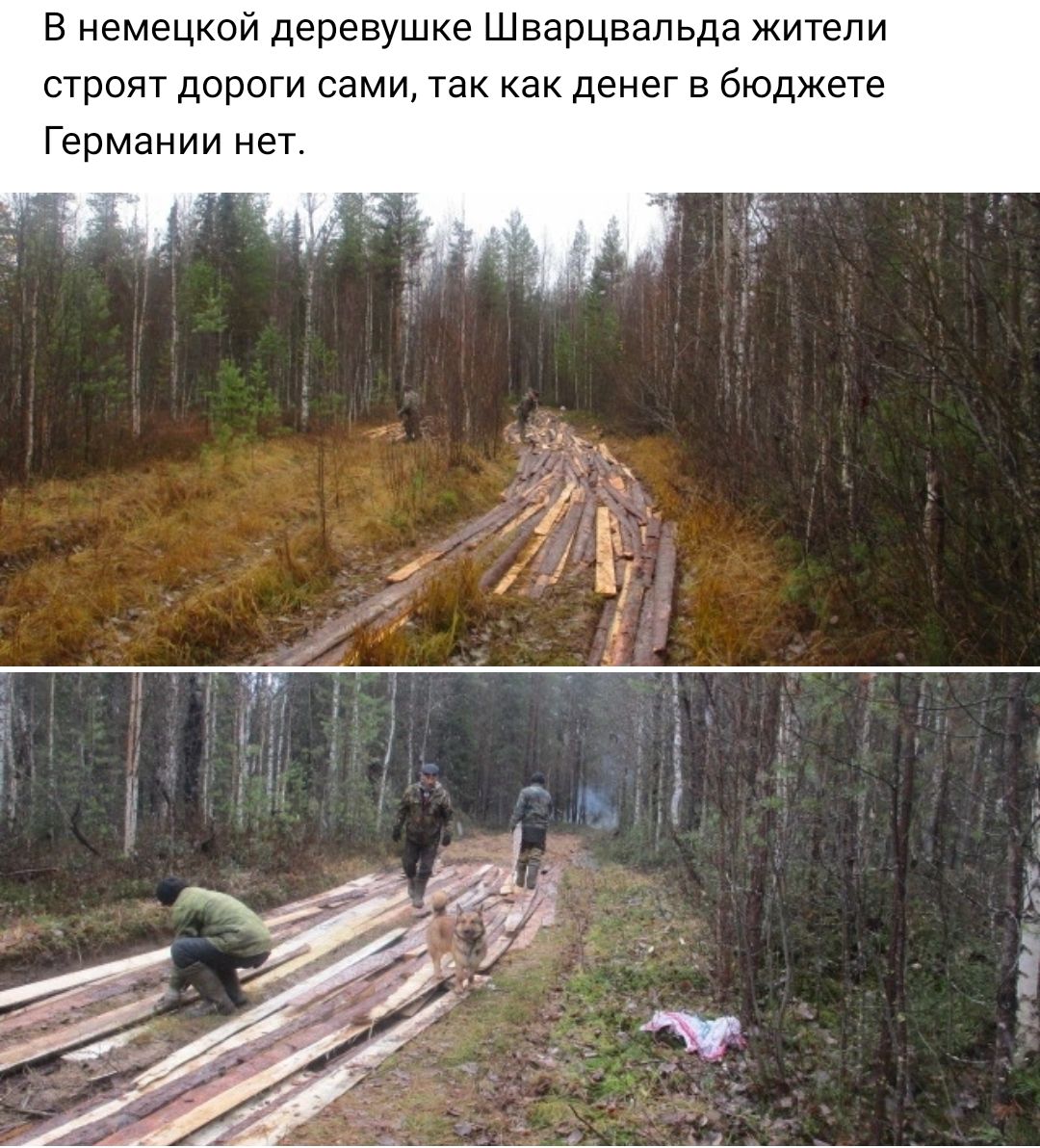 В немецкой деревушке Шварцвальда жители строят дороги сами так как денег в бюджете Германии нет