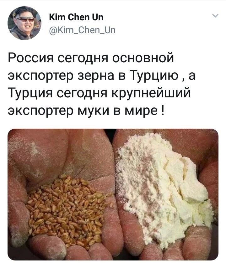 Кт спеп Пп Кхпъснепфіп Россия сегодня основной экспортер зерна в Турцию а Турция сегодня крупнейший экспортер муки в мире