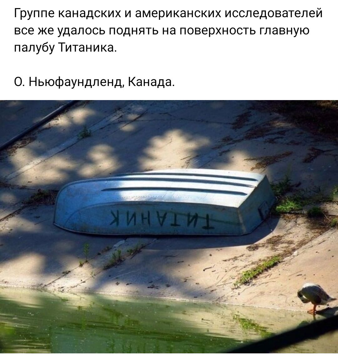Группе канадских и американских исследпвателей все же удалось поднять на поверхность главную палубу Титаника О Ньюфаундленд Канада