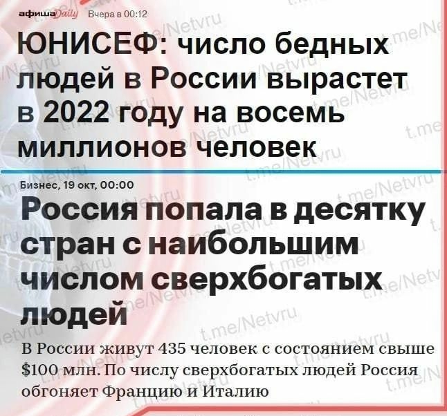 в ЮНИСЕФ число бедных людей в России вырастет в 2022 году на восемь миллионов человек м із стоп Россия попала в десятку стран с наибольшим числом сверхбогатых людей в России живут 435 человек с состоянием свыше 100 млн По числу сверхбогатых людей России обгоняет Францию Италию тозтеМетчгы