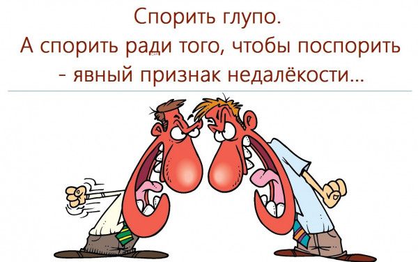 Спорить глупо А спорить ради того чтобы поспорить явный признак недалёкости