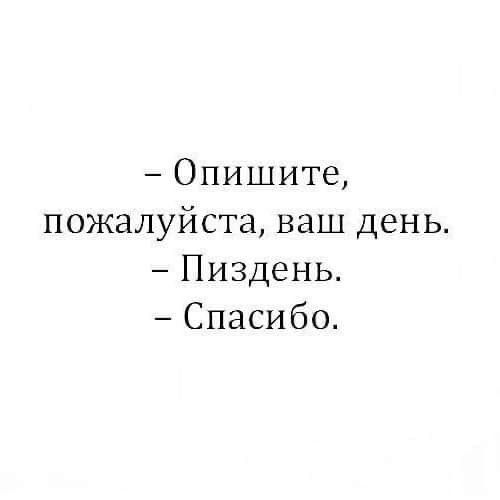 Опишите пожалуйста ваш день Пиздень Спасибо