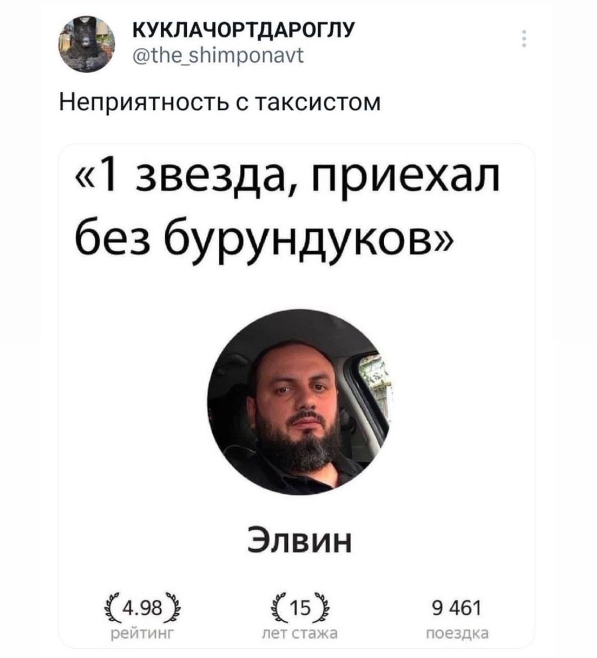 кукмчортддроглу не эбпптропащ Неприятность с таксистом 1 звезда приехал без бурундуков Элвин 495 15 9 451