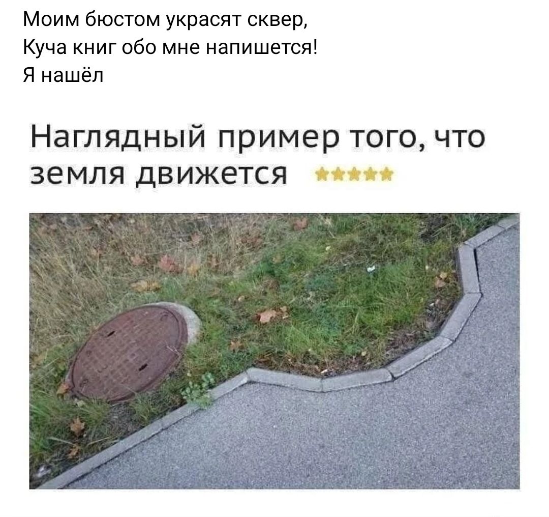 Мсим бюстом украсят сквер Куча книг обо мне напишетсяі я нашёл Наглядный пример того что земля движется пп