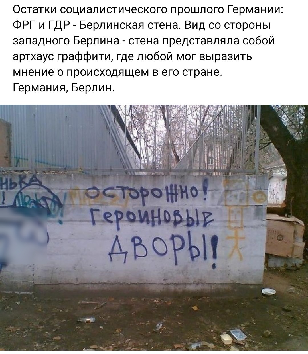 Остатки социалистического прошлого Германии ФРГ и ГДР Берлинская стена Вид со стороны западного Берлина стена представляла собой артхаус граффити где любой мог выразить мнение о происходящем в его стране Германия Берлин