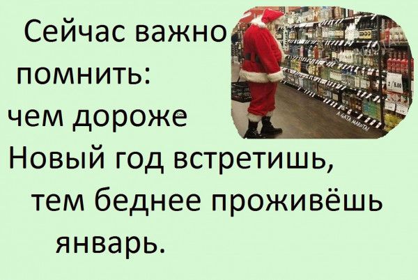 Сейчас важно помнить чем дороже Новый год встретишь тем беднее проживёшь январь