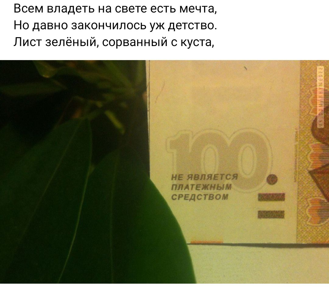 Всем владеть на свете есть мечта На давно закончилось уж детство Лист зеленый сорванный куста