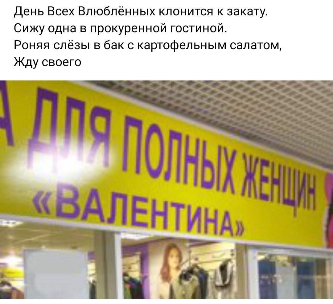 День Всех Влюблённых клонится закату Сижу одна в прокуренной гостиной Ронин слёзы бак картофельным салатом Жду своего