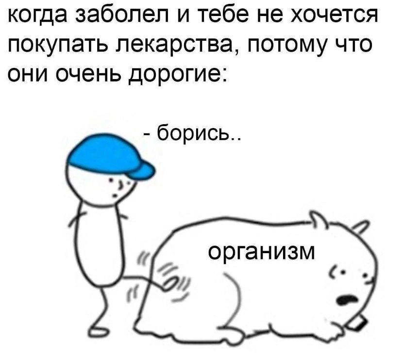 когда заболел и тебе не хочется покупать лекарства потому что они очень дорогие берись