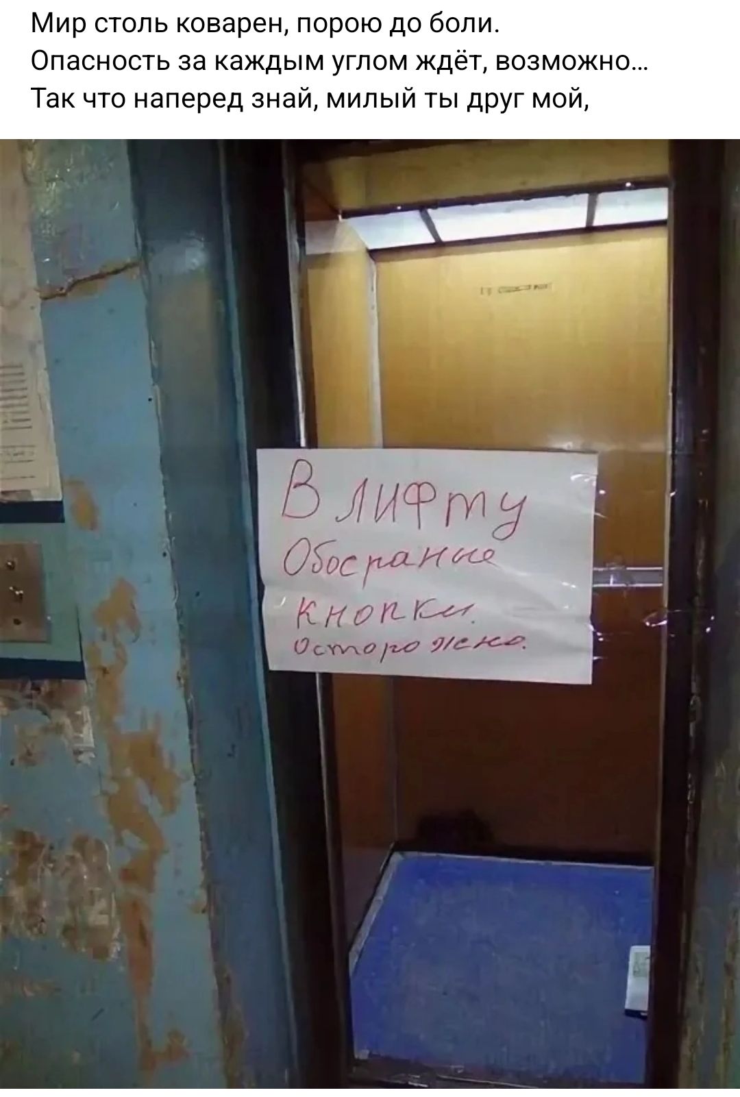 Мир столь коварен порою до боли Опасность за каждым углом ждёт возможно Так что наперед знай мипыи ты друг мой