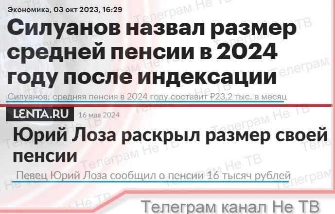 оз Силуанов назвал размер средней пенсии в 2024 году после индексации Юрий Лоза раскрыл размер своей пенсии Тепеграм канаг Не ТБ