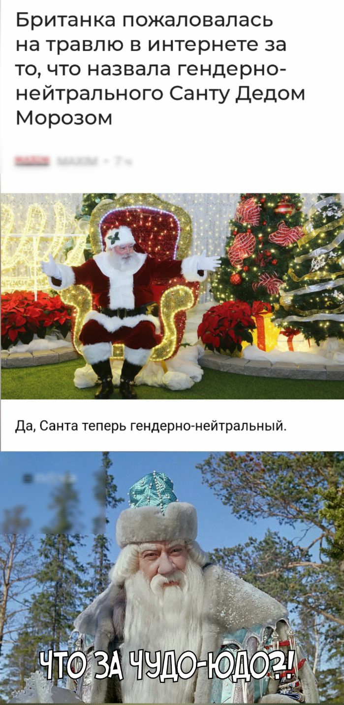 Британка пожаловалась на травлю в интернете за то что назвала гендерно нейтрального Санту Дедом Морозом