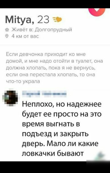 Місуа 23 _ Неплохо но надежнее будет ее просто на это время выгнать в подъезд и закрыть дверь Мало ли какие ловкачки бывают