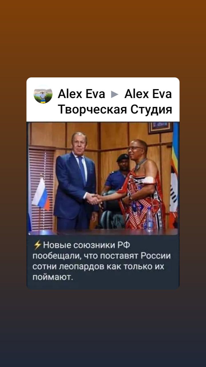 Аех Еча Аех Еча Творческая Студия С БЫ Новые союзники РФ пообещали что поставят России сотни леопардов как только их поймают