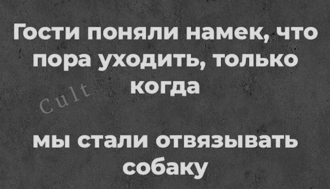 Гости поняли намек что пора уходить только когда мы стали отвязывать собаку