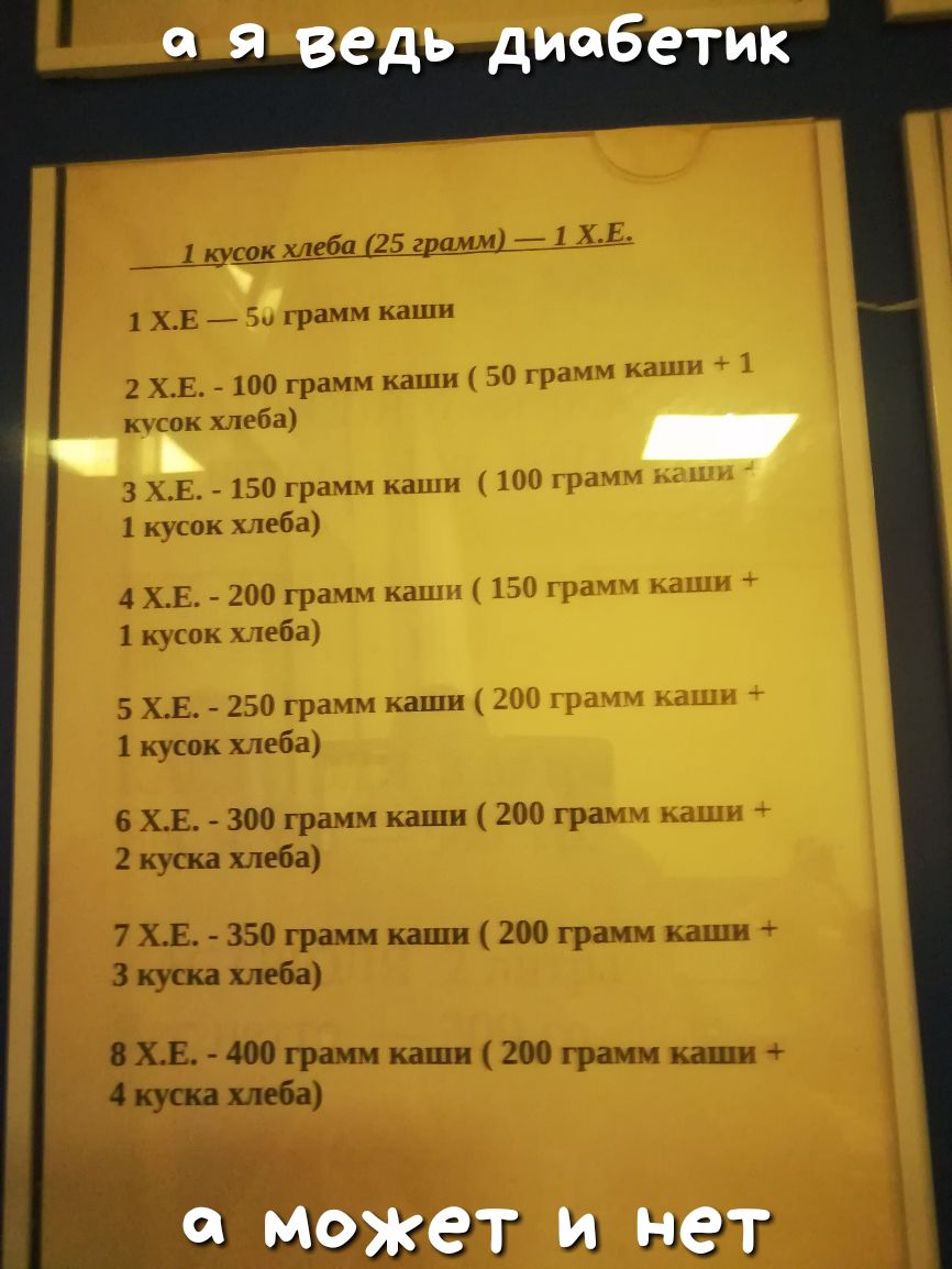 1 сок хлеба 25 гашиш _ 1 ХЕ грамм каши рим 2 ХЕ 100 грам ц каши 30 грач юсок хлеба ь _ 3 Е 150 гр каши 1 1 кусок хлеба 4 ХЕ 200 грамч кап Т 1ку сок паба 3 ХЕ 250 грамм каши 1 кусок хлеба 6 Х_Е 300 грамм каши 200 грак 2 куска ушеба 7 ХЕ 350 грамм каши 200 грамм ваши 3 куска хлеба ХЕ 400 грамм каши 200 грамм каши 4 куш хлеба пакет и нет