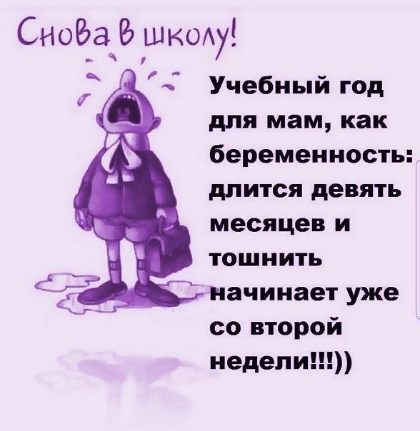 Сно_а штху Учебный год дпя мам как беременность длится девять месяцев и тошнить начинает уже со второй недели