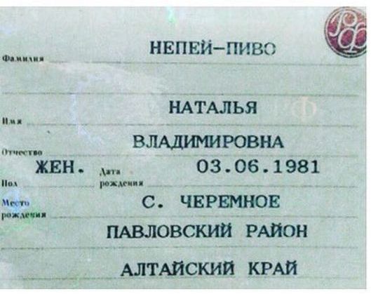 Ев нвпвипиво Финн НАТАЛЬЯ _ влмпмдровнд жин 03061981 мм С ЧЕРЕМНОЕ ПАВЛОВСКИЙ РАЙОН АЛТАЙСКИЙ КРАЙ