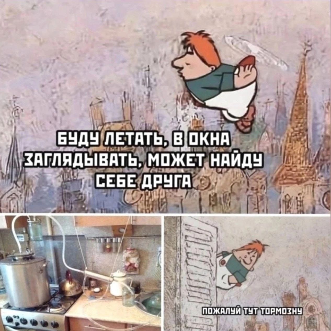 БУДУ ЛЕТАТЬ, В ОКНА ЗАГЛЯДЫВАТЬ, МОЖЕТ НАЙДУ СЕБЕ ДРУГА
ПОЖАЛУЙ ТУТ ТОРМОЗНУ
