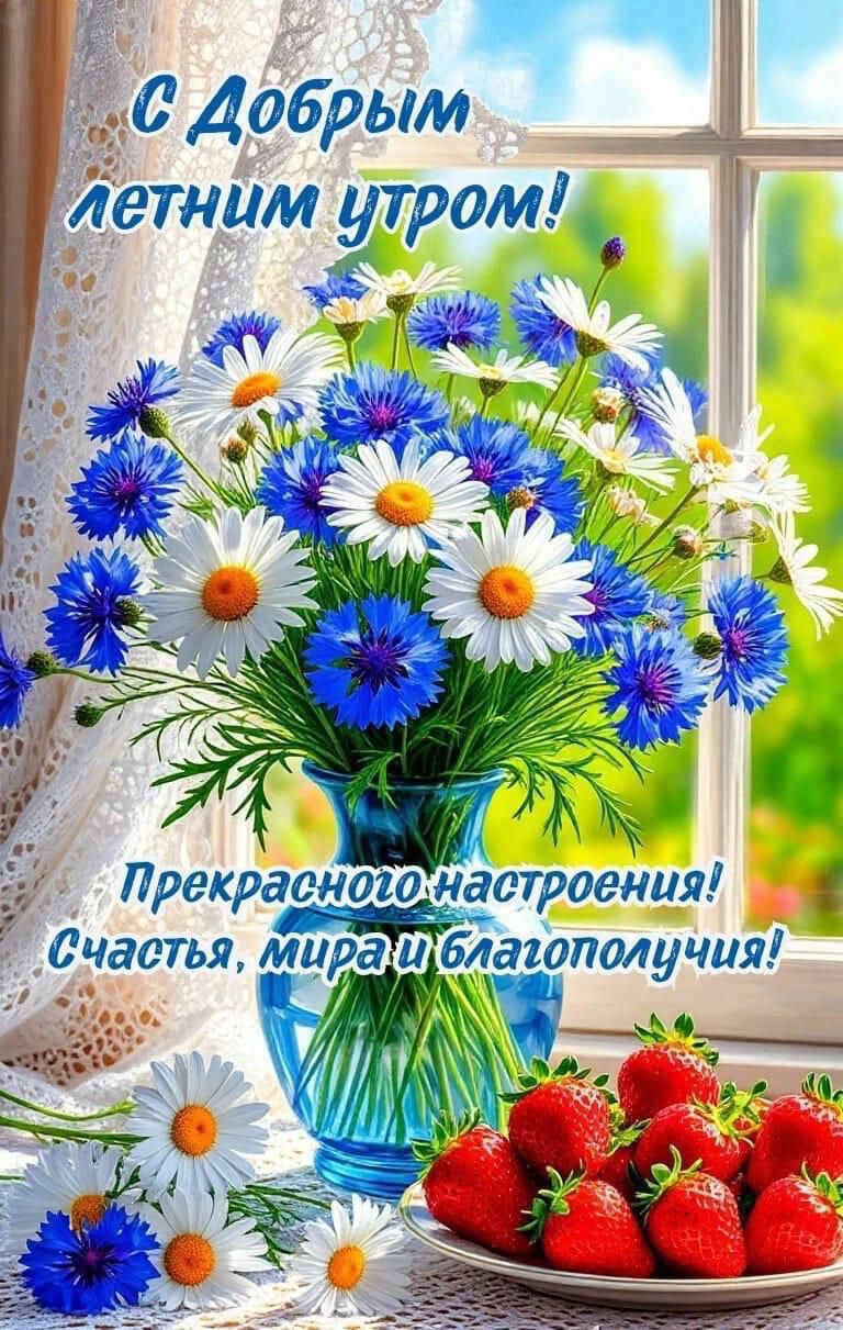 С Добрым летним утром! Прекрасного настроения! Счастья, мира и благополучия!