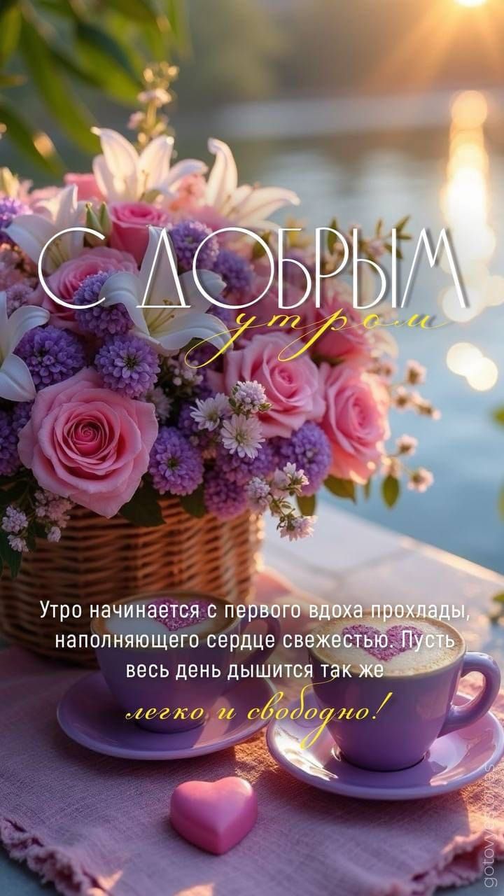 С ДОБРЫМ УТРОМ! Утро начинается с первого вдоха прохлады, наполняющего сердце свежестью. Пусть весь день дышится так же легко и свободно!