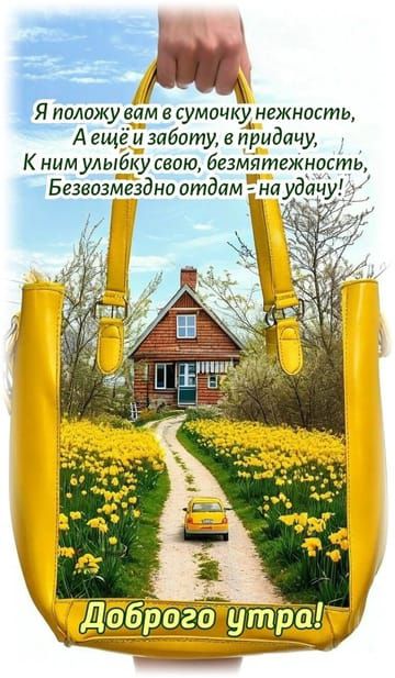 Я положу вам в сумочку нежность,
А ещё и заботу, в придачу,
К ним улыбку свою, безмятежность,
Безвозмездно отдам – на удачу!
Доброе утро!