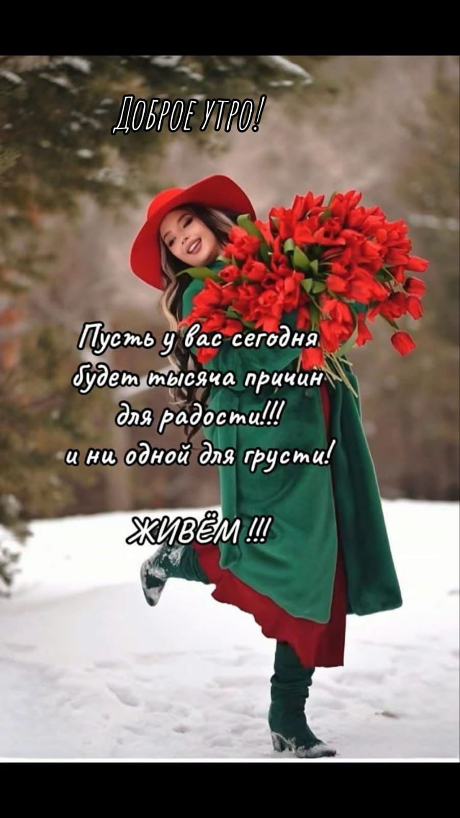 Доброе утро! Пусть у вас сегодня будет тысяча причин для радости!!! и ни одной для грусти! ЖИВЁМ!!!