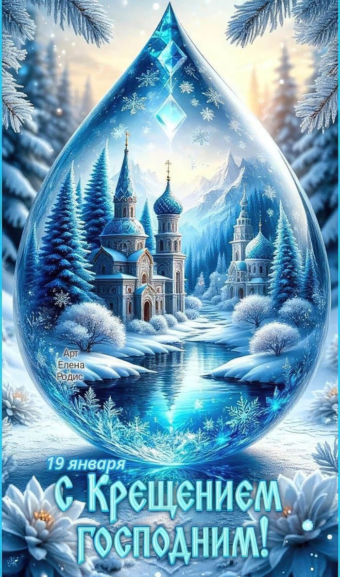 19 января С Крещением Господним! Арт Елена Родис