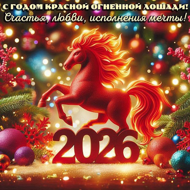 С годом красной огненной лошади! Счастья, любви, исполнения мечты!