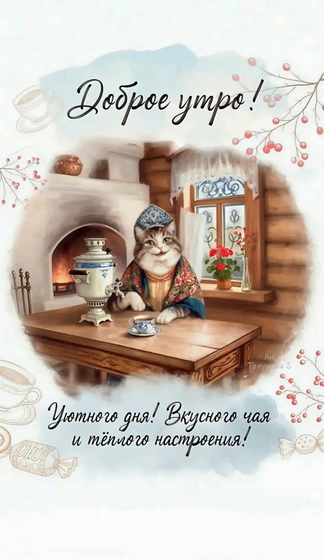 Доброе утро! Уютного дня! Вкусного чая и тёплого настроения!