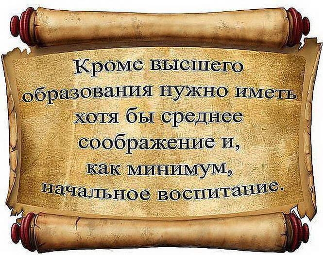 Кроме высшегв фбразования нужно име катя бы среднее воображение и