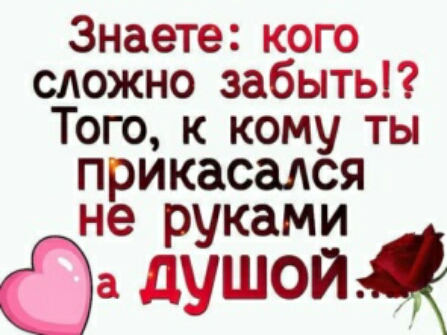 Знаете кого сложно забыть Того к кому ты прикасался не руками душой