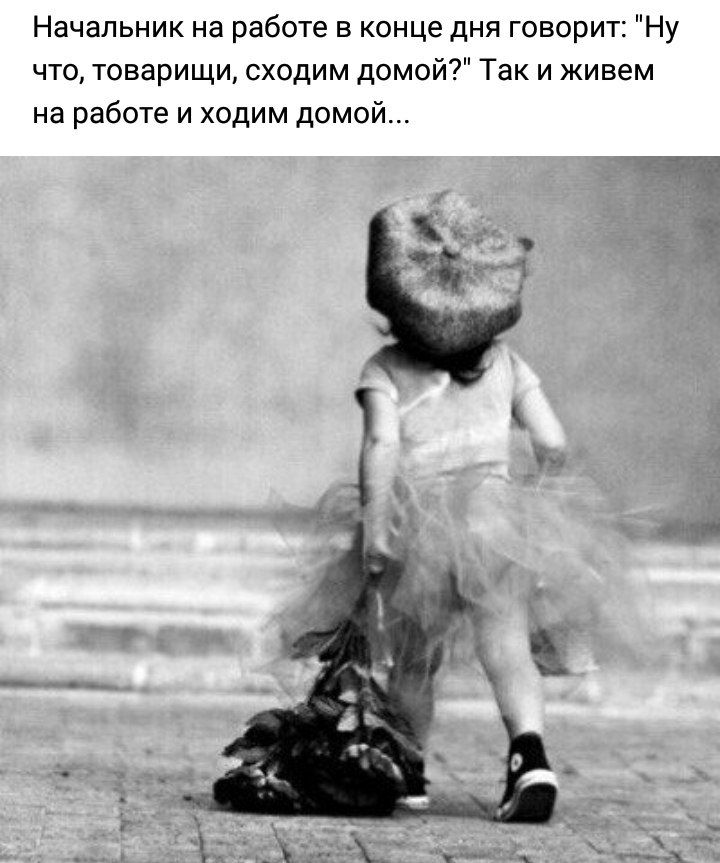 Начальник на работе в конце дня говорит Ну что товарищи сходим домой Так и живем на работе и ходим домой