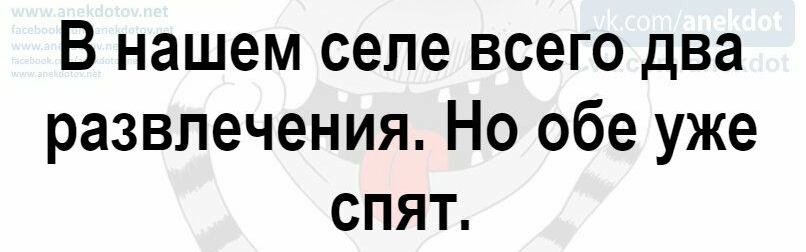 В нашем селе всего два развлечения Но обе уже спят