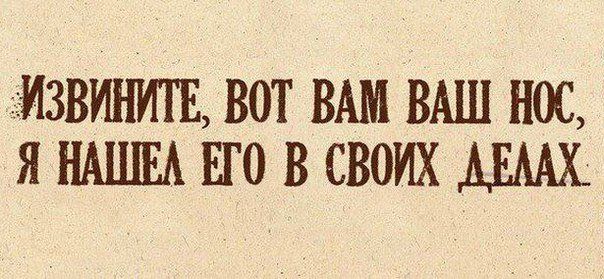 ЬИЗВИНИТЕ ВОТ ВАМ ВАШ НОС Я НАШЕА ЕГО В СВОИХ АЕААХ