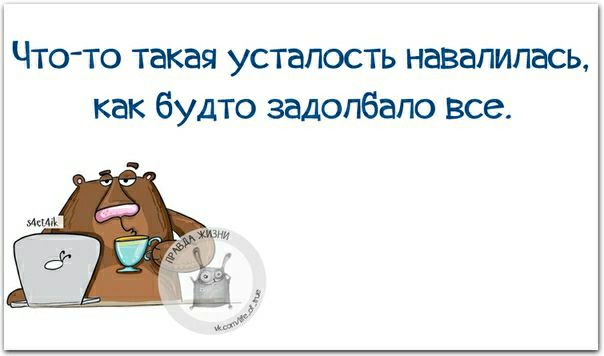 Что то такая усталость навалилась как будто задолбало все