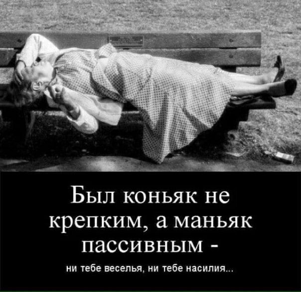 Был коньяк не крепким а маньяк пассивным ни тебе веселья ни тебе насилия