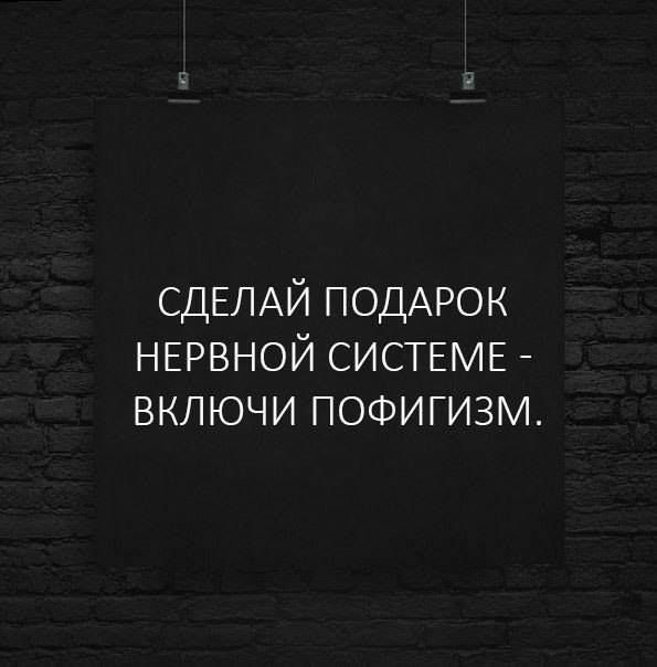 Сделай подарок нервной системе включи пофигизм картинки