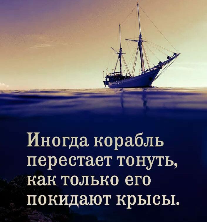 Иногда корабль перестает тонуть как только его покидают крысы