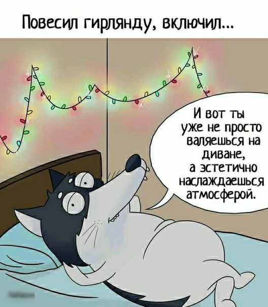 Повесил гирлянду включил И вот ты уже не просто валяешься на диване а эстетично наслаждаешься атмосферой