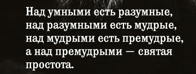 Над умными ест разумные над разумными есть мудрые над мудрыми есть премудрые над премудрыми святая простота