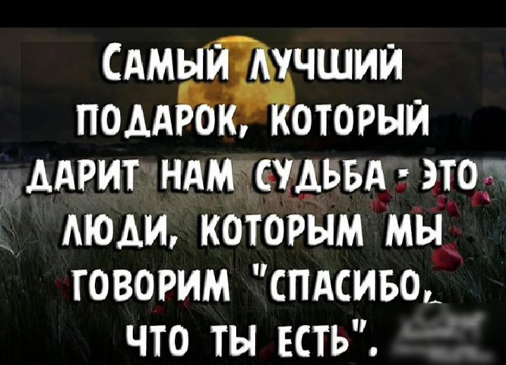 Самый аучший подарок который  аарито намусудвба это  люди, которым мы. Говорим 