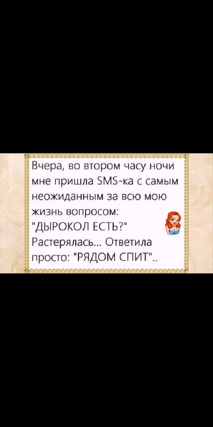 Вчера во втором часу ночи не пришла ЗМЗка с самым неожиданным за всю мою жизнь вопросом ДЫРОКОЛ ЕСТЬ Растерялась Ответила просто РЯД М СПИТ