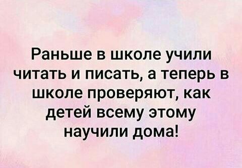 Раньше в школе учили читать и писать а теперь в школе проверяют как детей всему этому научили дома